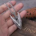 Odin's Spear Gungnir Viking Necklace For Men with Rune Symbol Raven’s of Odin LabradoriteNorse Mythology,Pagan Jewelry with box. 