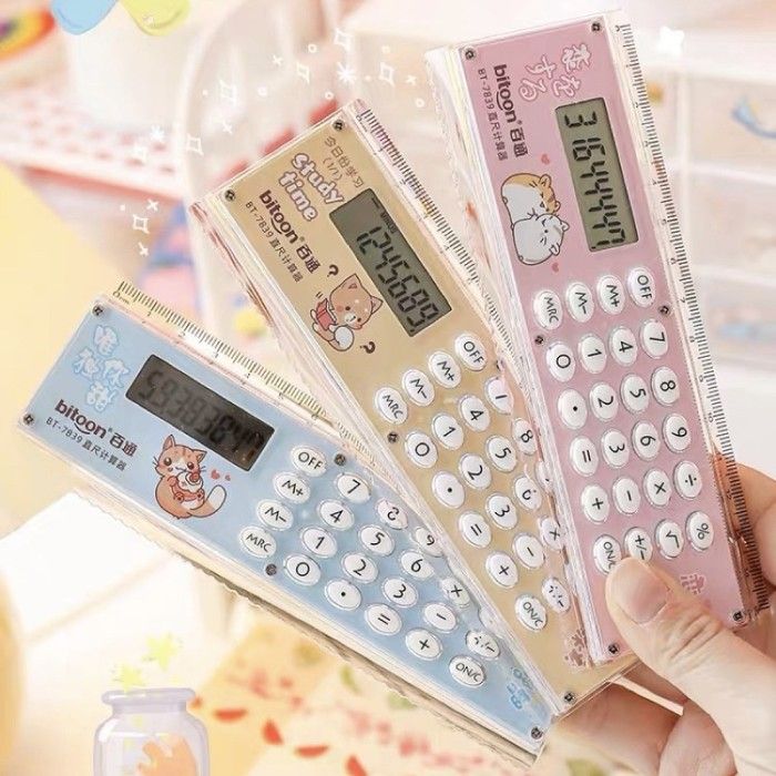 Calculator Plus Ruler Multifunctional Ruler Calculator Set Mathematical Calculation Math ...