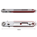 2 Piece Mini Quick Ratchet Wrench Set Straight/Elbow Screwdriver Set Red & Silver Chrome Alum Alloy Steel Has Two Heads. 