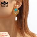 Carat Stud Earrings Medieval High Gloss Faux Pearl Women Earrings. 