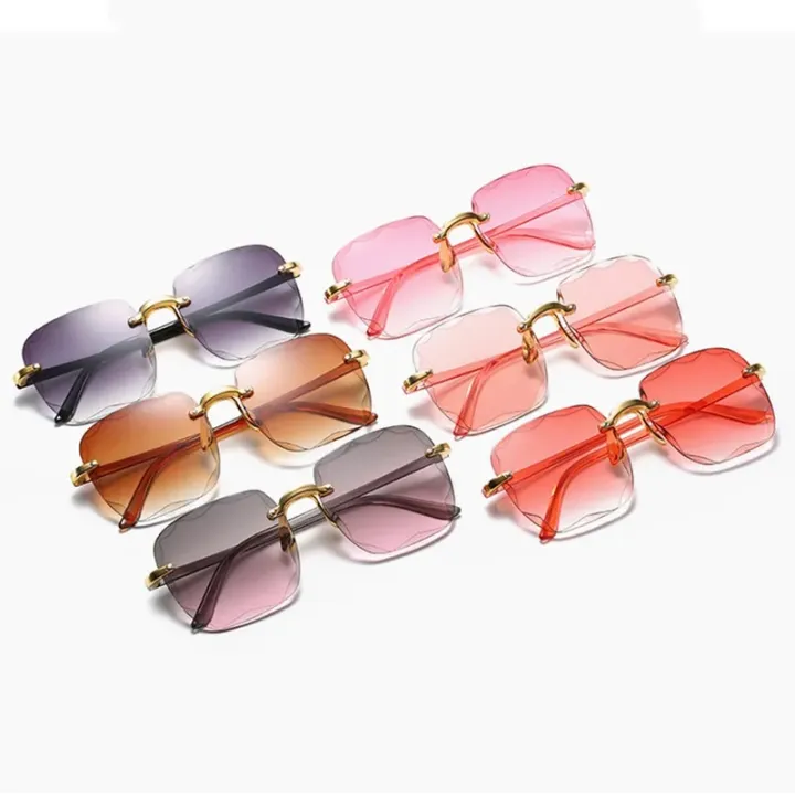 2023%20New%20Rimless%20Women's%20Sunglasses%20Fashion%20Gradient%20Lenses%20Sun%20glasses%20Lady%20Vintage%20Alloy%20Legs%20Classic%20Designer%20Shades%20UV400%20-%20Image%202