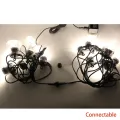 13m LED Globe Festoon Gtring Light Fairy Outdoor Wedding Garden Party Patio Decor String Light White Wire For Hang Camping--Transparent bulb-- 220V. 