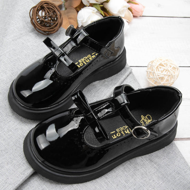 KIDSUN%20Fashion%20Children's%20Shoes%20Simple%20Bow%20Buckle%20Black%20Leather%20Shoes%20Classic%20Cute%20Versatile%20Princess%20Dress%20Shoes%20-%20Image%204