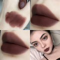 European and American style brown dark dark lipstick vampire aunt red dark purple chocolate brown matte lipstick long-lasting. 