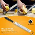 Lemon Zester & Cheese Grater - Stainless Steel - Kitchen Tool, Fruits. 