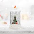 Christmas Candle Light Decorative Candle Water Filled Sequins Snow Scene Flameless Candle LED Pillar. 