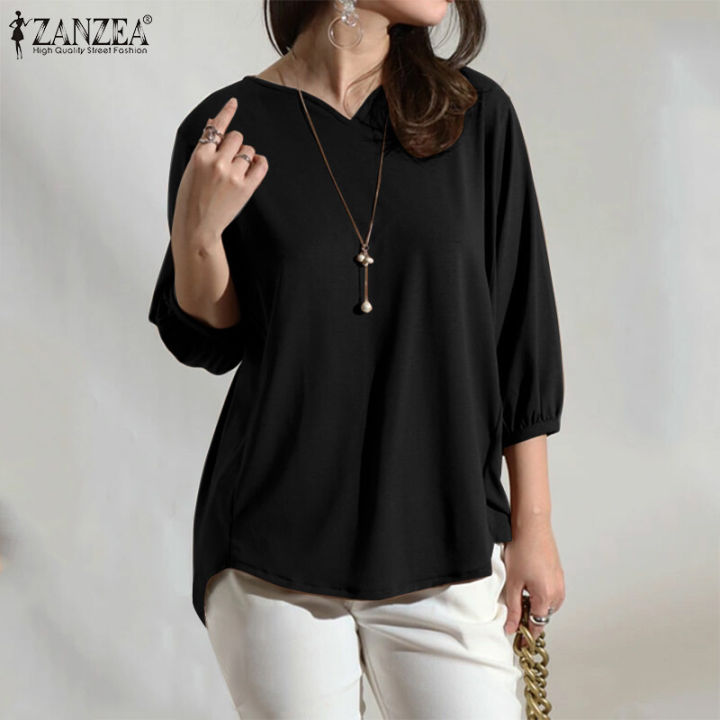 ZANZEA%20Women%20Office%20Ladies%20Work%20Solid%20Smoke%20Tops%20Elegant%20Commute%20Knitted%20Blouse%20#11%20-%20Image%209