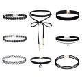 WKOUD 22Pcs Choker Set Black Chokers Necklaces For Women Velvet Choker Necklaces Girls Classic Choker Henna Layered Necklace. 
