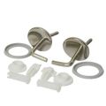 2Pcs Toilet Seat Fix Fitting Stainless Steel Back to Wall Replacement Hinges Set.