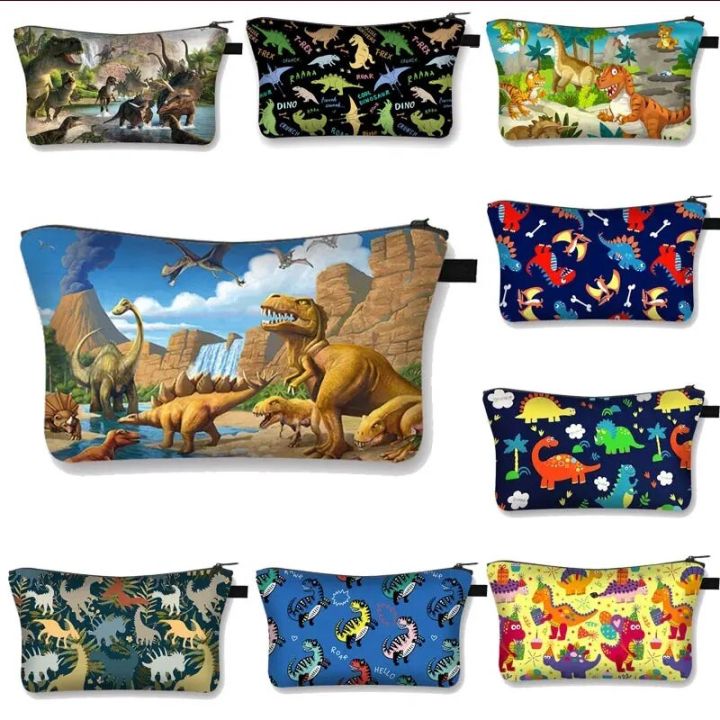 3D Waterproof Cosmetic Bag Makeup Case Printing Dinosaur Cosmetic Bag Women Multifunction Beauty Bag Organizer Storage Bag