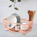 Cutlery Holder with Utensil Holder, Dish Drying Rack Counter Space Saving, Drip Tray over The Sink Dish Rack for Spoons, Chopsticks Plate Forks. 