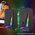 KISONLI X1 USB Wired Multimedia Speaker With Colorful RGB Lights For Laptop Desktop Gaming. 