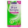 Beauty Formulas Hair Removal Aloe Vera Wax Stripes- Face & Bikini Line 36 Wax Strips.