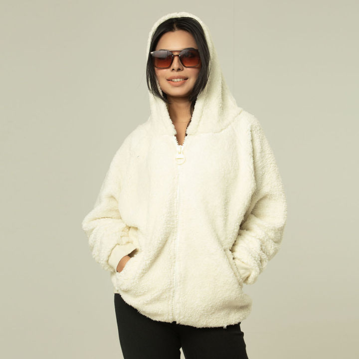 Stylish White Hoodie For Women's