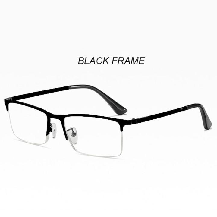 Men Business Half Frame Reading Glasses Anti Blue Light Lenses Eyeglasses  Plus Diopter Prescription Glasses Presbyopia