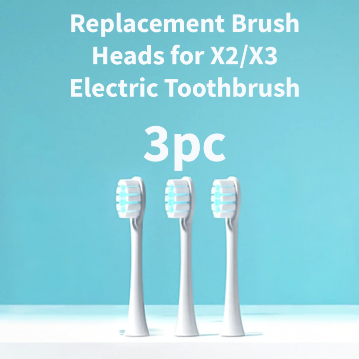 Replacement Brush Heads for X-2/X-3 Electric Toothbrush - Soft DuPont Bristles - Black & White Edition - [Pack of 3/5/7]