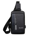 Casual Chest bag Small USB charge shoulder bag Oxford Waterproof USB charging port Nylon Cross bag for Outdoor Male. 
