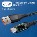 SFREE Shipping Transparent dynamic Digital Display Cable Type-C To Lightning PD27W Fast Charging Data Cable compatible For iphone uawei Samsung Xiaomi VIVO cable fast charging. 