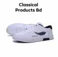 Sneakers For Men All Season Flyknit Fabric Slip-On Casual Sports Style Black & White.