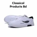 Sneakers For Men All Season Flyknit Fabric Slip-On Casual Sports Style Black & White.