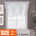 Solid Color Semicircle Kitchen Short Curtain Window Valance Drape Home Decor. 