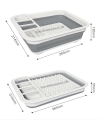 Collapsible Dish Drying Rack with Cutlery Organizer | Portable Space-Saving Dinnerware Drainer Board for Kitchen Countertop, RV, Camping & Small Spaces | Durable & Flexible.