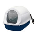 Hooded Cat Sturdy Open Top Kitten Toilet Covered Cat Litter Tray Blue. 