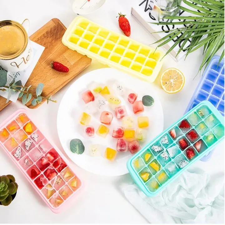 Silicone Ice Cube Tray 24 Cavity Ice-making Box | Daraz.com.bd