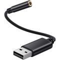 USB to 3.5mm Jack Audio Adapter,for PC, PS4,Mac Etc (0.6 Feet,Black).