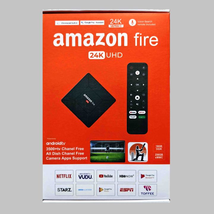 Amazon Fire Android TV Box 24K UHD | Google Assistant | Voice Control ...