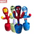 Halloween Marvel Spiderman Anime Figure Talking Toy Dancing Cactus Doll Avengers Speak Talk Sound Record Repeat Iron Man Kid Toy GiftsDolls Accessories.