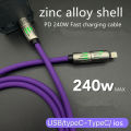 240W 4 in 1 Functional Super Fast Charge USB Type C Liquid Silicone Aluminum Alloy Data Cable For iPhone Huawei Samsung Xiaomi.