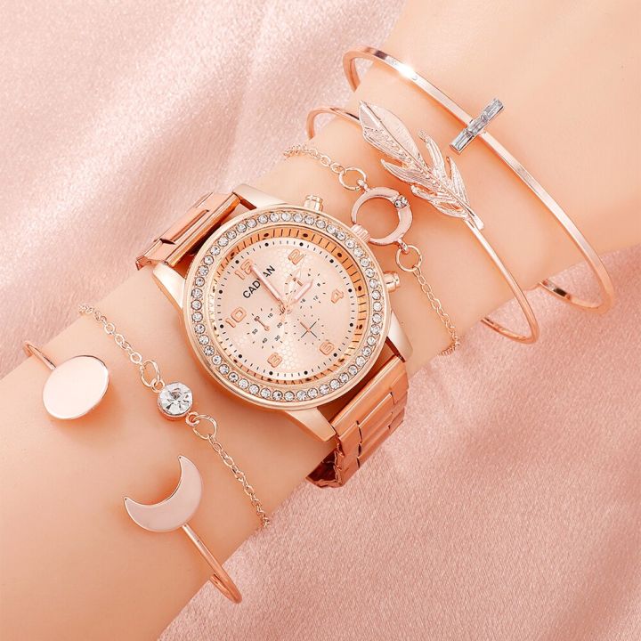 6PCS%20Set%20Women%20Rose%20Gold%20Luxury%20Quartz%20Watch%20Rhinestone%20Fashion%20Wristwatch%20Casual%20Ladies%20Watches%20Bracelet%20Set%20Clock%20Montre%20Femme%20-%20Image%202