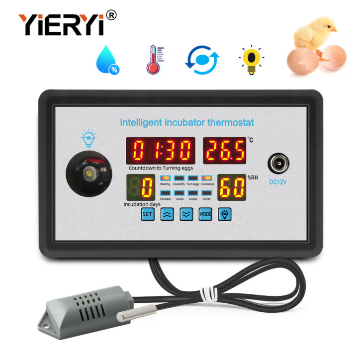 【Aesth Diary Store】Yieryi Digital Thermostat for Incubator ZFX-W9002 Thermstat Temperature Humidity Incubator 360 Automatic Egg Turning 12V