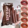 5pcs/set Long Lasting Matte Nude Brown Red Velvet Matte Lip Gloss Waterproof Nonstick Cup Liquid Lipstick Korean Makeup Cosmetic. 