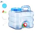 Portable Water Tank Water Storage Container Transparent Blue Versatile Lightweight Easily 7.5 Liters. 