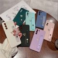 Love Heart Wristband Holder Phone Case For Samsung S24 S23 S22 S21 Plus Note 20 Ultra S20 FE A52 A72 A42 A51 A71 A73 Soft Cover.