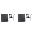 2X 12.7mm External DVD Enclosure USB 2.0 External DVD/CD-ROM Case for Laptop Desktop PC Optical Disk Drive SATA to SATA. 