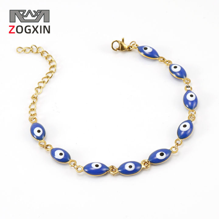 Custom Turkish Devil's Eye Stainless Steel Bracelet Women's 18K Titanium Steel Eyes Evil Eye Bracelet Jewelry