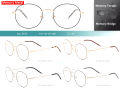 Round Metal optical frames Memory temples bridge medical eye glass smart glasses.