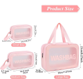 3/1 pieces /set Waterproof Makeup Bag for Women Ladies Travel Wash Bag Organizer Cosmetic case toiletries Clear Transparent Makeup bag pouch Toiletry box for Female Girls. 