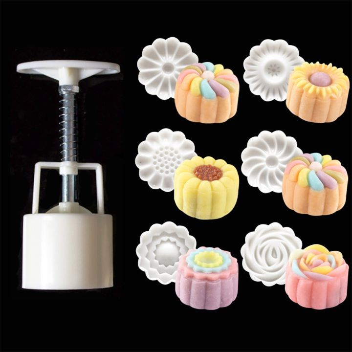 Chinese Flowers Pattern Mooncake Mold Set Fondant Candy Pineapple Cake Mold