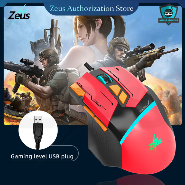 Ninja sales. Zeus x Gundam Wired Gaming Mouse with RGB LED Light 8 keys Adjustable DPI (GD-002)-Online Exclusive