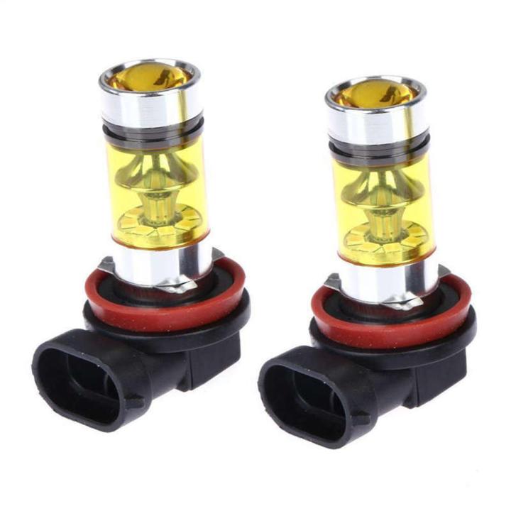 2 X High  Led Lights 100W H8 H11 Yellow Fog Light 2828 20Led Headlight Lamp