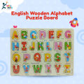 English, ABCD Wooden Alphabet Puzzle Board For 1-3 Years Old Girls and Boys For Learning. 
