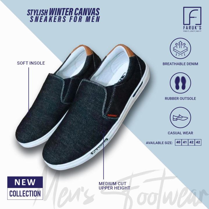 Stylish%20Black%20And%20Blue%20Color%20Winter%20Canvas%20Sneakers%20for%20Men%20-%20Image%202