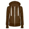 Ladies Casual Long Sleeve Plus Pocket Hooded Zipper Sweater Jacket Cardigan for Women's Clothing 2023 Autumn Winter Sports Coat. 