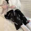 Anime Sanrio Hello Kitty Y2k Flannel Pajamas Pants Women Household Dress Autumn Winter Fashion Trouser Cartoon Casual Home Pants.