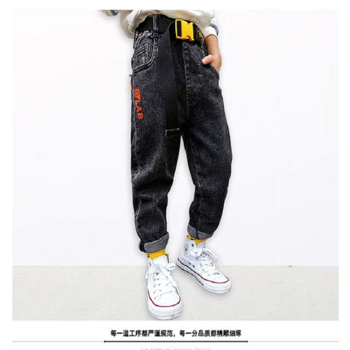Boy's%20Jeans%20Spring%20Thin%20New%20Style%20Pants%20Big%20Boy%20Children%20Autumn%20Loose%20Stretch%20Trousers%20Korean%20Version%20-%20Image%202