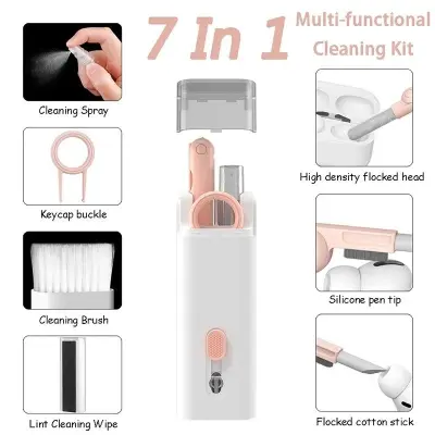 Keyboard Cleaning Tool Portable Multifunctional Cleaning brush Tool Electronics 7 in 1 Earbud keyboard laptop Cleaning Pen cleaner Kit